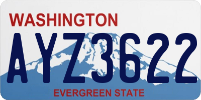 WA license plate AYZ3622