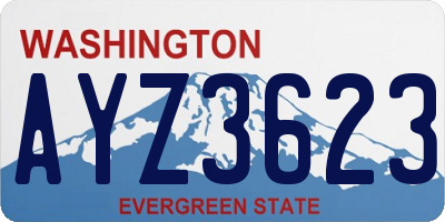 WA license plate AYZ3623