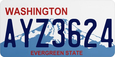 WA license plate AYZ3624