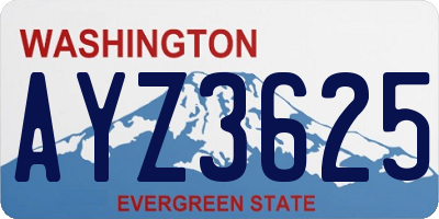 WA license plate AYZ3625