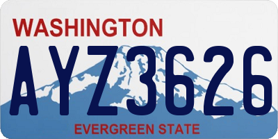 WA license plate AYZ3626