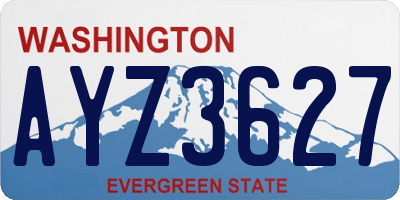 WA license plate AYZ3627