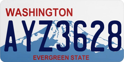 WA license plate AYZ3628