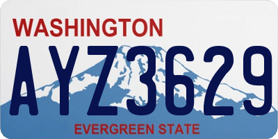 WA license plate AYZ3629