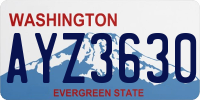 WA license plate AYZ3630