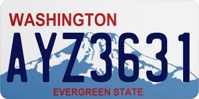 WA license plate AYZ3631