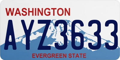 WA license plate AYZ3633