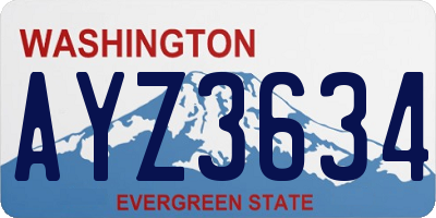 WA license plate AYZ3634