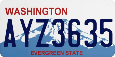 WA license plate AYZ3635