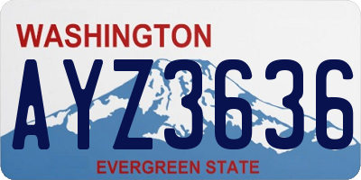 WA license plate AYZ3636