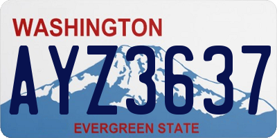 WA license plate AYZ3637