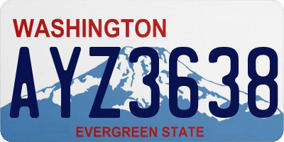 WA license plate AYZ3638