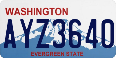 WA license plate AYZ3640