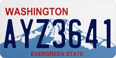 WA license plate AYZ3641