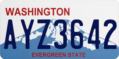 WA license plate AYZ3642