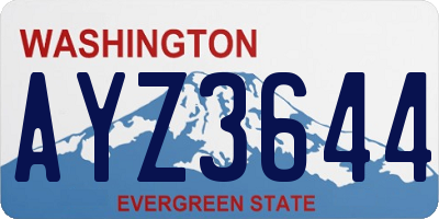 WA license plate AYZ3644