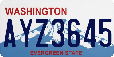 WA license plate AYZ3645