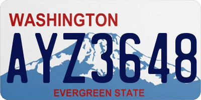 WA license plate AYZ3648