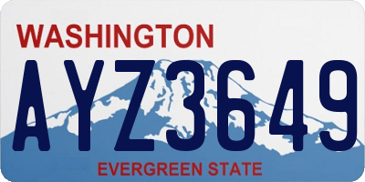 WA license plate AYZ3649