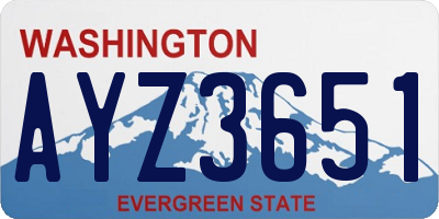 WA license plate AYZ3651