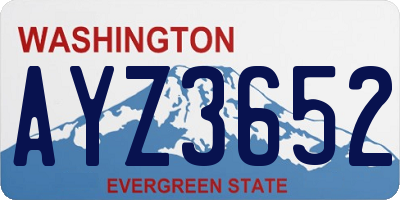 WA license plate AYZ3652