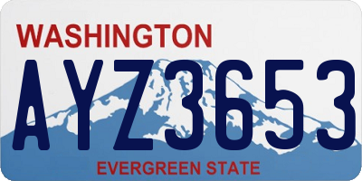 WA license plate AYZ3653