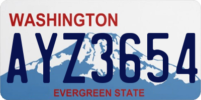 WA license plate AYZ3654