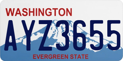 WA license plate AYZ3655