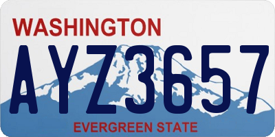 WA license plate AYZ3657