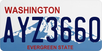 WA license plate AYZ3660