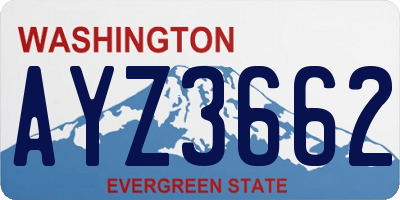 WA license plate AYZ3662