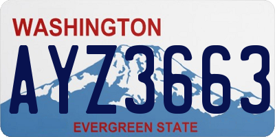 WA license plate AYZ3663