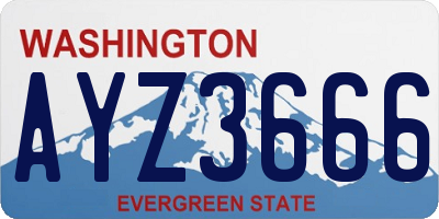 WA license plate AYZ3666