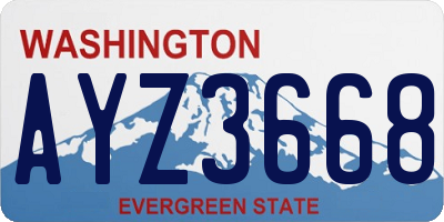 WA license plate AYZ3668