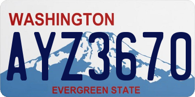 WA license plate AYZ3670