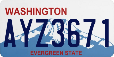 WA license plate AYZ3671