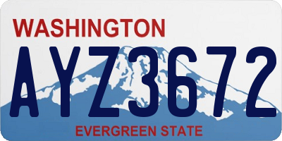 WA license plate AYZ3672