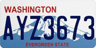 WA license plate AYZ3673