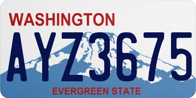 WA license plate AYZ3675