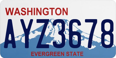 WA license plate AYZ3678