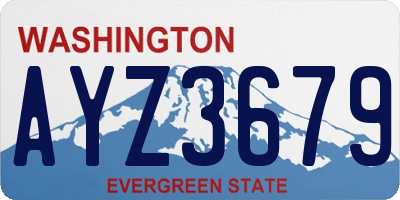 WA license plate AYZ3679