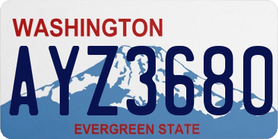 WA license plate AYZ3680