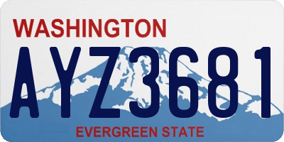 WA license plate AYZ3681