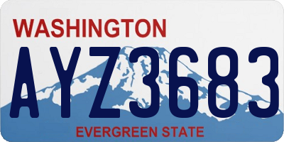 WA license plate AYZ3683