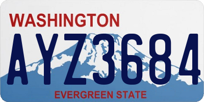 WA license plate AYZ3684