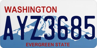 WA license plate AYZ3685