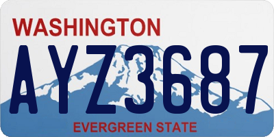 WA license plate AYZ3687