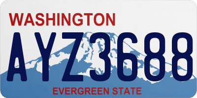 WA license plate AYZ3688