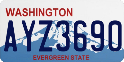 WA license plate AYZ3690