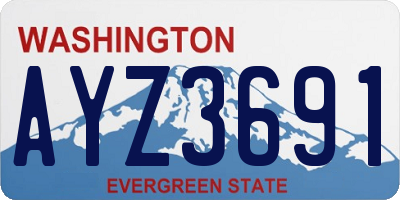 WA license plate AYZ3691